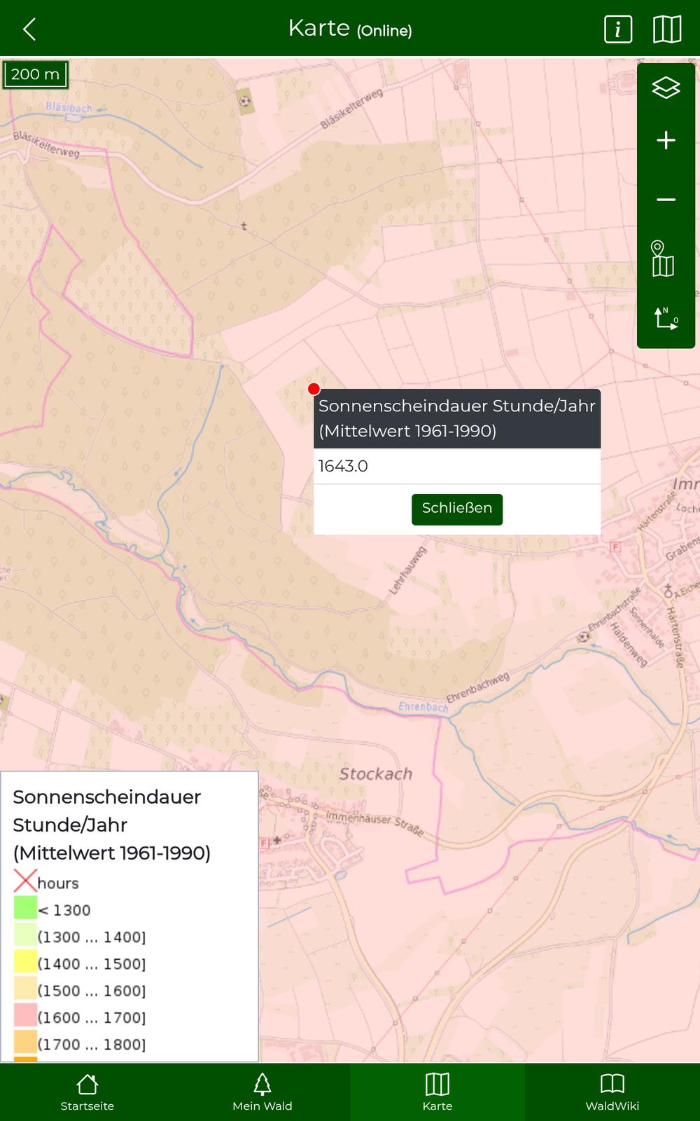 Sonnenscheindauer mit Infos