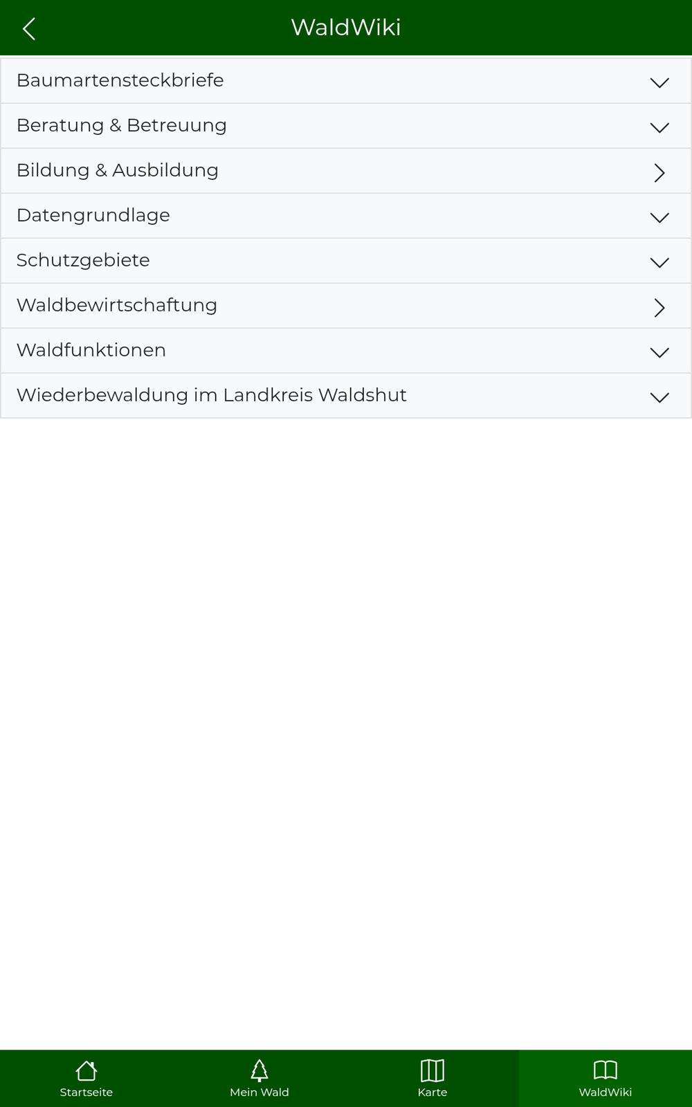 Seitenmenü des Waldwikis
