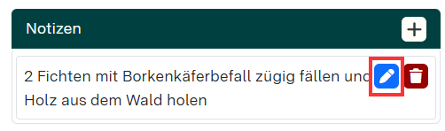 Bearbeitungssymbol und Abfalleimersymbol von Notiz