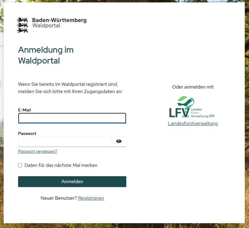 Anmeldemaske