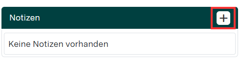 Plus-Button zum Notizen hinzufügen