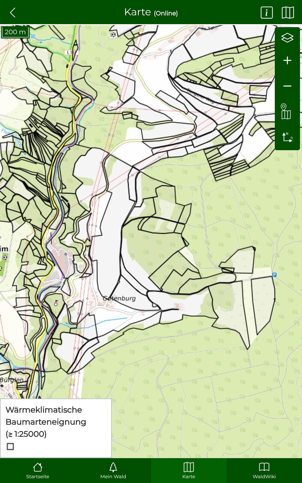 Layer Wärmeklimatische Baumarteneignung