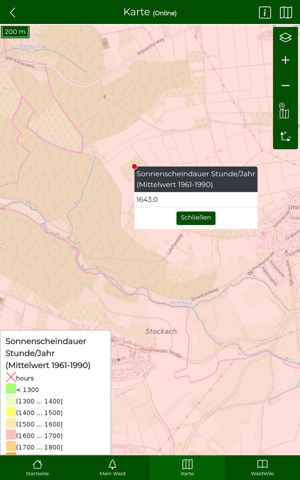 Sonnenscheindauer mit Infos
