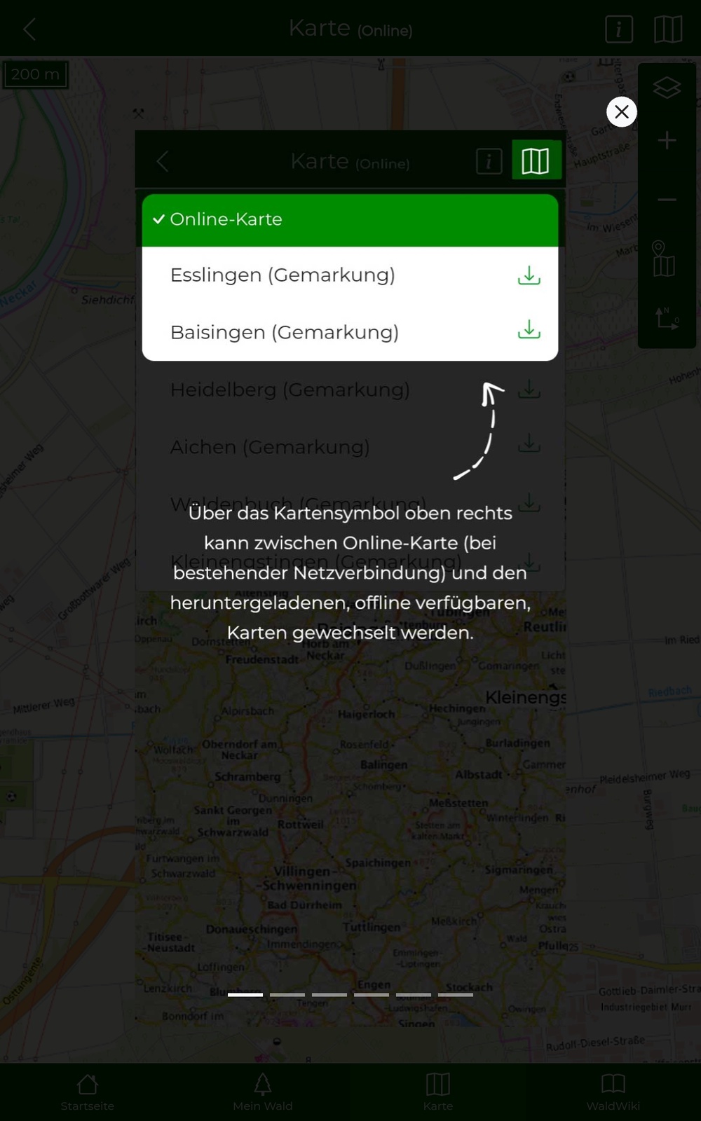 Tutorial des Bereichs "Karte"