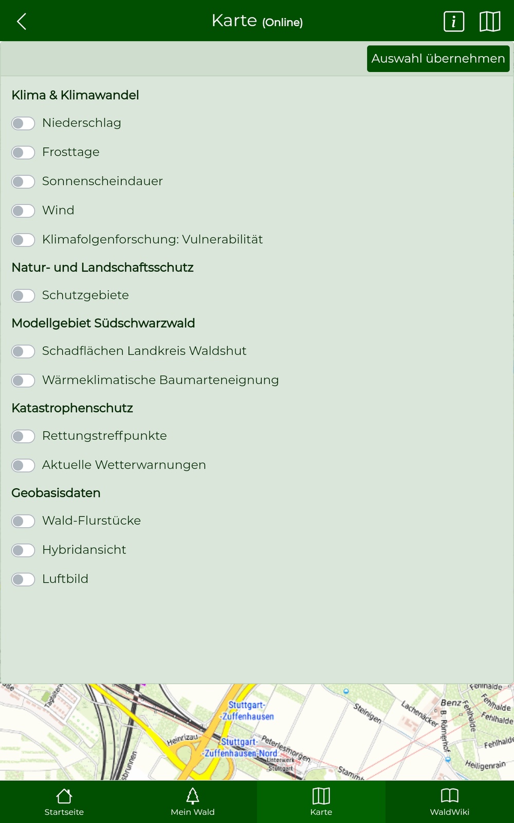 Übersicht Kartenlayer