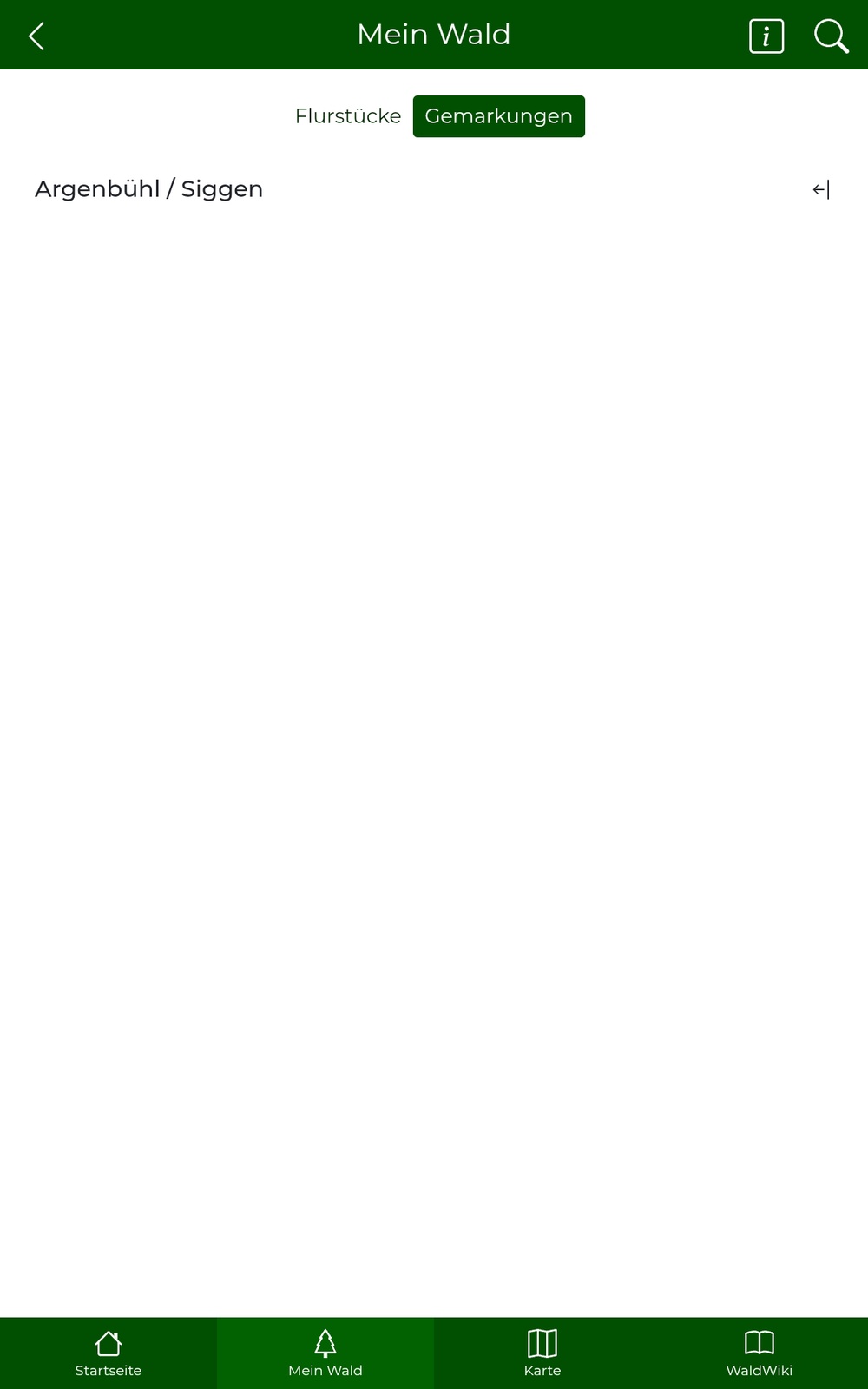 Bereich "Mein Wald" mit Schwerpunkt "Gemarkung"