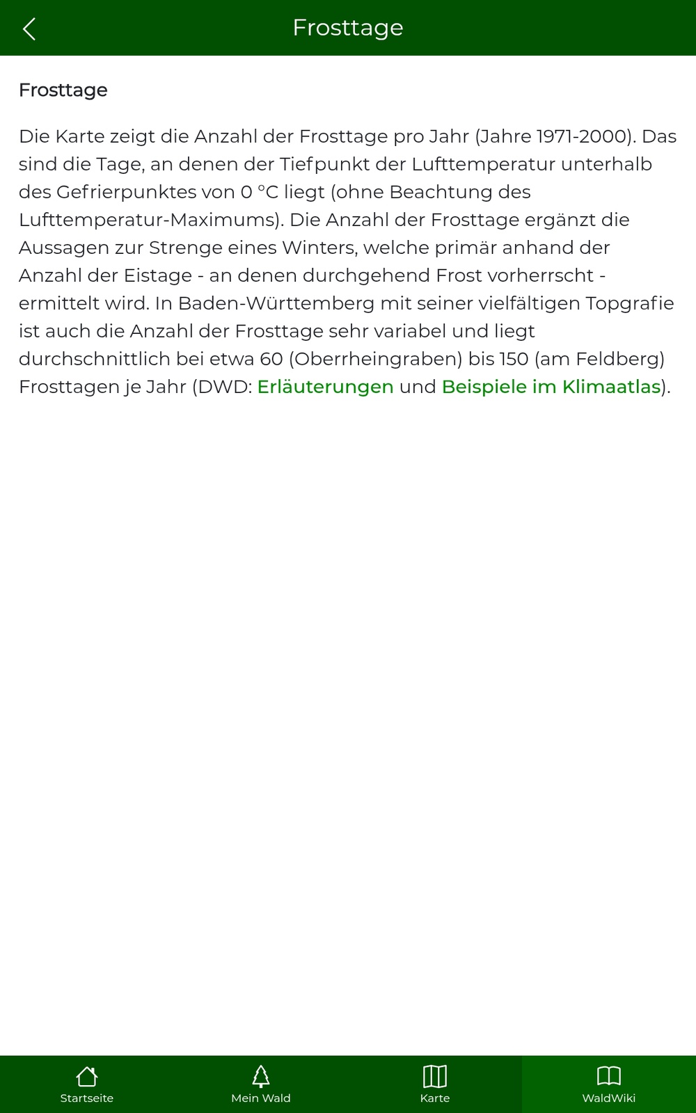 Waldwiki Beispieltext Frosttage