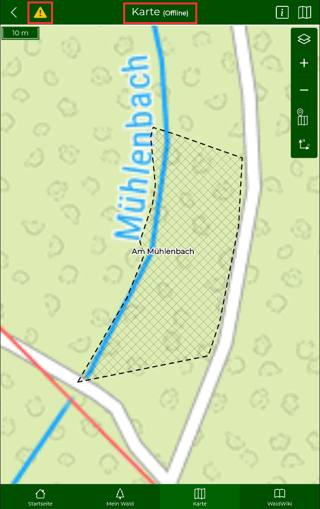 Hinweis zu Karte (offline)