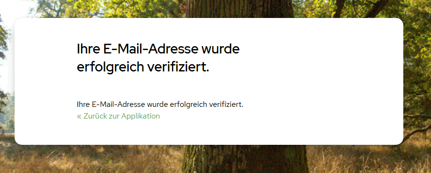 E-Mail erfolgreich verifiziert