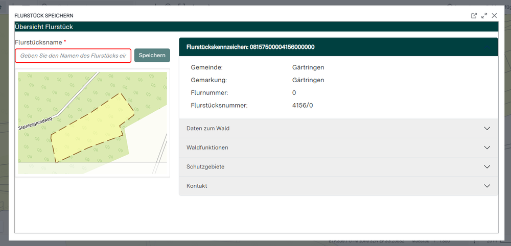 Name vergeben für Flurstück