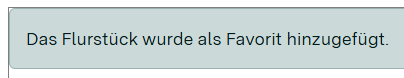 Hinweismeldung "Das Flurstück wurde als Favorit hinzugefügt."