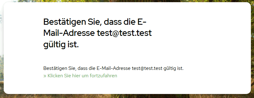 E-Mail bestätigen