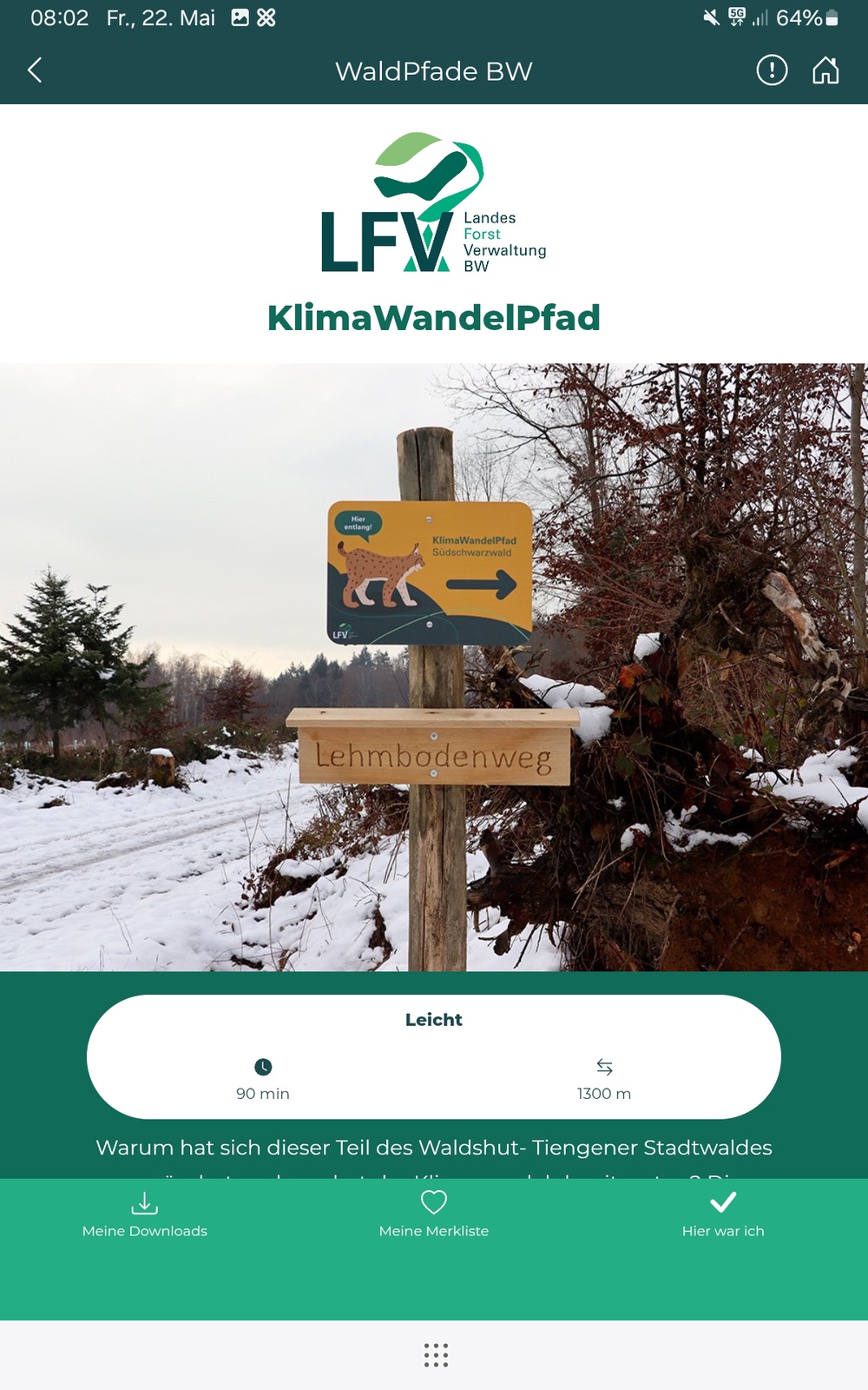 Die Startseite des ausgewählten Pfades wird angezeigt.