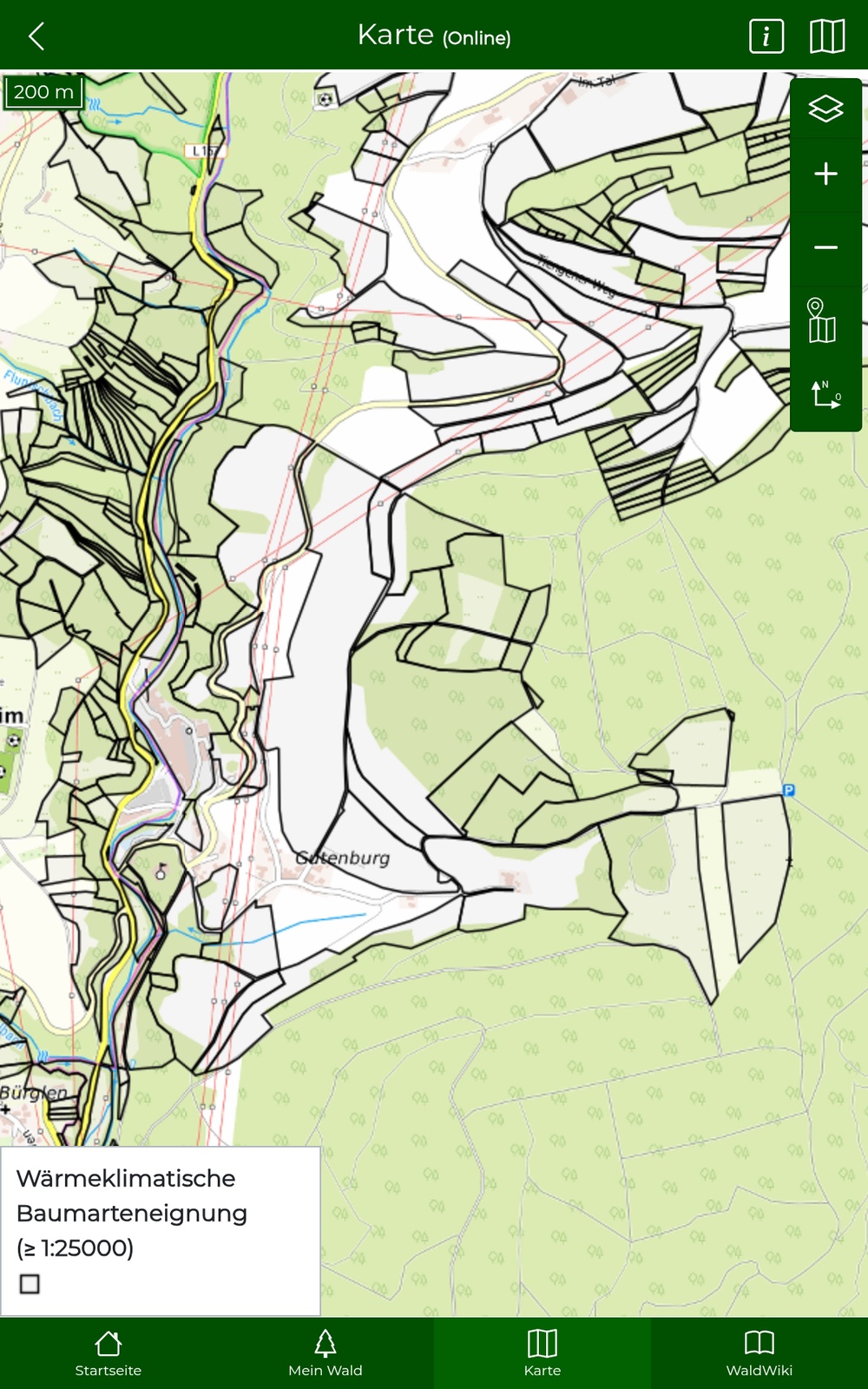 Layer Wärmeklimatische Baumarteneignung